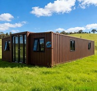 Maison préfabriquée pliable et extensible de luxe moderne de 40 pieds, maison préfabriquée mobile isolée et résistante aux ouragans de 20 pieds avec mobilier
