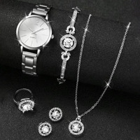 Vente en gros transfrontalière : Ensemble de bijoux et montre à quartz pour femmes, best-seller authentique et romantique pour la Saint-Valentin