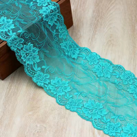 Dentelle Jacquard Écologique Zeal à Bordure Double Festonnée Extensible en Tissu de Dentelle Française à Motifs Floraux