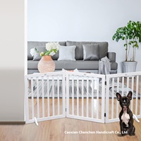 Porte moderne en bois avec motif solide Fermeture à bouton d'escalier pliable pour animaux de compagnie Style élégant