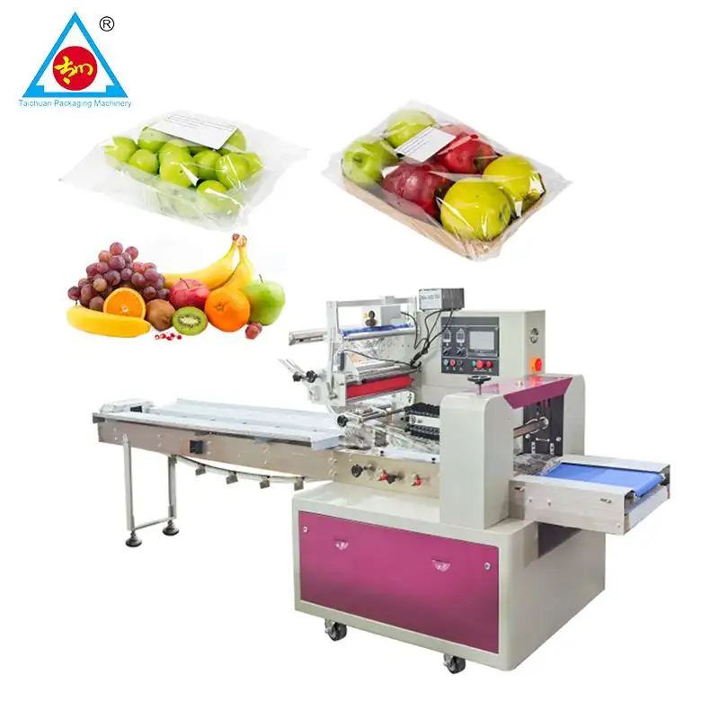 Fabbrica Auto cina lattuga frutta fresca verdura orizzontale cuscino flusso macchina imballatrice prezzo