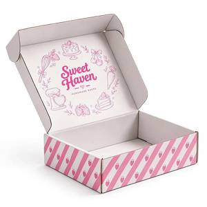 Cajas para pasteles de cartón corrugado, plegables y fáciles de montar, diseño profundo, ideales para el transporte al por mayor de pasteles de varias capas - Product Image 1
