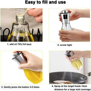 Pulvérisateur d'<span class=keywords><strong>huile</strong></span> d'olive 200 ml pour la cuisine, flacon pulvérisateur d'<span class=keywords><strong>huile</strong></span> en verre et acier inoxydable pour friteuse à air, barbecue, salade, pâtisserie, gadgets de cuisine - Product Image 3