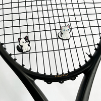Amortisseur de vibrations pour raquette de tennis et de paddle en silicone, portable, léger et résistant à l'eau, motif chat de dessin animé