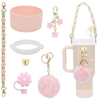 Offre Spéciale Verres Accessoires Ensemble Silicone Tasse Botte Paille Couverture Poignée Sangle 30oz 40oz Gobelet Bouteille D'eau Poignée Sangle Charmes