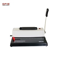 C348 Machine à relier électrique simple bobine Notebook Reçu Perforateur Comptabilité financière Bureau Fil Machine à relier