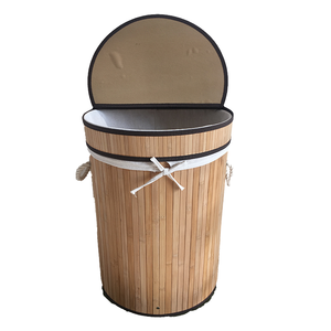 Cesto de Ropa Plegable Ecológico de Tela de Lino Marrón con Asas, Capacidad para Almacenamiento en el Cuarto de Lavandería y el Dormitorio - Product Image 1