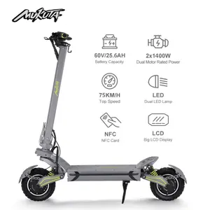 Mukuta 10 Plus Famous Brand Madefor High Speed Electric Bike Scooter 2800W 60V Popular New Adult Electric Scooter