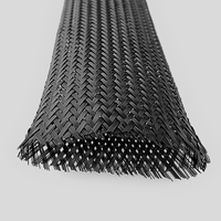 Funda de malla trenzada de PET de alta densidad para cables de audio Hi-Fi, expandible, para protección de cables de audiófilos