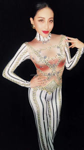 Combinaison vintage des années 90 à rayures noires et blanches, pantalon large, <span class=keywords><strong>chanteur</strong></span> de bar, danseur de danse de groupe, costume GoGo - Product Image 3