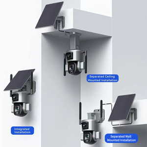 WERYSAFE Outdoor <span class=keywords><strong>8x</strong></span> 20x <span class=keywords><strong>Zoom</strong></span> Óptico 4K 8MP Dual Lens Tela Dupla 9W Painel Solar 4G WIFI Câmera de Segurança PIR