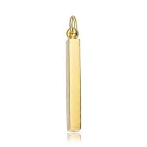Collier pendentif barre vierge en argent sterling 925 rhodié |   Breloque barre verticale gravable |   Gravure au laser de bijoux personnalisés en cadeau - Product Image 2