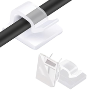 60 Pièces de Supports de Câbles Auto-Adhésifs Transparents en Plastique, Clips de Fixation pour Câbles de Bureau, Serre-Câbles, Organisateur de Gestion des Câbles
