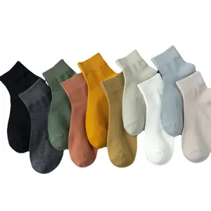 SC082 Mannen Katoenen Sokken Zwart Zakelijke Mannen Sokken Zachte Ademende Zomer Winter Voor Mannelijke Sokken Plus Size