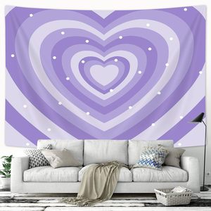 Tapisserie murale en polyester imprimée Cœur de la Saint-Valentin, lavable en machine, décoration murale, art mural, vente en gros, lavage à la main - Product Image 6