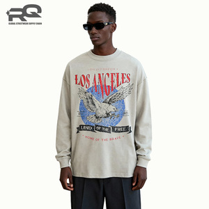 RQ Nam Heavyweight Dệt Kim Thân Thiện Với Môi Động Vật <span class=keywords><strong>In</strong></span> Cao Đường Phố Crew Neck Cộng Với Kích Thước Lớp Cơ Sở Mùa Xuân Mùa Thu - Product Image 1