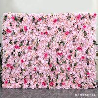 Bunga dinding latar belakang, buatan simulasi bunga merah muda 5D bunga dinding, dekorasi pernikahan, Hotel Set dekorasi