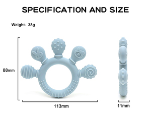 <span class=keywords><strong>Anneau</strong></span> de dentition en silicone souple sans BPA, qualité alimentaire, motif dessin animé, jouet sensoriel apaisant <span class=keywords><strong>pour</strong></span> bébés de 0 à 24 mois, OEM ODM - Product Image 4
