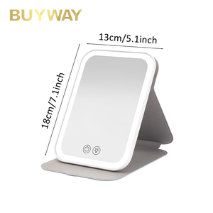 Wholesale Travel Makeup <strong>Mirror</strong> with LED Light Portable Foldable Cosmetic <strong>Mirror</strong> <strong>Compact</strong> Make up <strong>Mirror</strong> Brightness Adjustable - Product Image 4