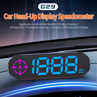 WiiYii G29 HUD Mobil GPS Speedometer Kompas Timer Mengemudi Layar LED 6 Warna yang Dapat Diganti Proyektor Kaca Depan dengan Perekat
