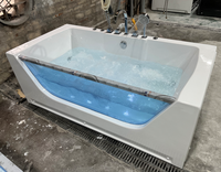 Baignoire de massage de luxe carrée en acrylique pour hôtel, bain à remous à température constante pour intérieur