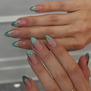 <span class=keywords><strong>Uñas</strong></span> Postizas Acrílicas Almendradas Rojas Cereza Hechas a Mano al por Mayor para Mujer - Product Image 6