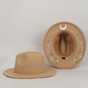 Classic Fedora Cowboy Hat for Men Women, Bohemian Snake Moon Flower Print Wide Brim Western Jazz Party Hat - Product Image 4