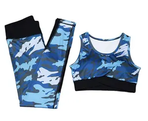 GZGX-FT112 Frauen Hot Sale Workout Yoga Sets Camouflage Active Wear hochwertige bedruckte Yoga Wear