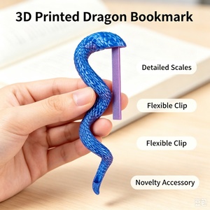 Marcador de Cola de Dragón Impreso en 3D, Color Degradado, Escamas Brillantes, Clip Creativo para Páginas, Marcador de Lectura Novedoso, Accesorio Personalizado para Libros - Product Image 3