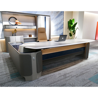 Table de PDG Boss moderne de qualité supérieure gris foncé mat avec bureau modulaire en MDF de luxe pour CBD