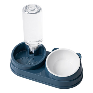 Distributeur d'eau automatique pour chat, double bol, forme ovale, design moderne, mangeoire pour chats - Product Image 5