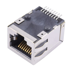 Connettore <span class=keywords><strong>RJ45</strong></span> Femmina EMI <span class=keywords><strong>SMT</strong></span> a 8 Pin con LED 10/100Base e Magnetico SMD - Product Image 1