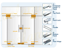 Raccords de réparation de quincaillerie en verre Clip de serrage en acier inoxydable Apparence du miroir inférieur Support de support carré Écran sans cadre Fixe