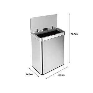 13 Gallon 50 Liter Stainless <strong>Steel</strong> Waste <strong>Bin</strong> Touchless Rectangular Motion Sensor Trash Can Smart Garbage Can for Kitchen - Product Image 5