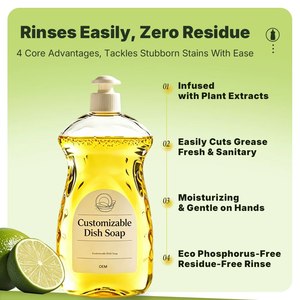 Liquide lave-vaisselle 500ml Cuisine Écologique |   Parfum Frais |   Nettoyage haute efficacité |   <span class=keywords><strong>Service</strong></span> de personnalisation de logo ODM - Product Image 3