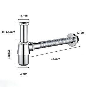 En gros <span class=keywords><strong>Siphon</strong></span> de vidage en laiton chromé 4 pouces, type P, pour lavabo, ensemble de drainage moderne pour salle de bain - Product Image 6
