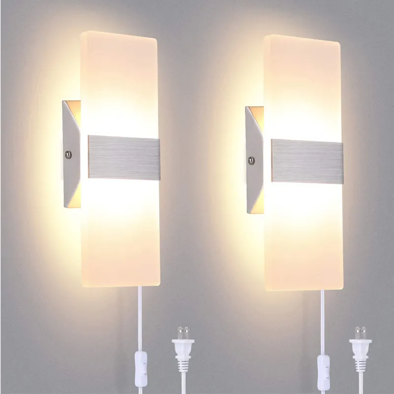 Apliques de pared LED para pasillo, dormitorio, baño, porche, Hotel, acrílico moderno