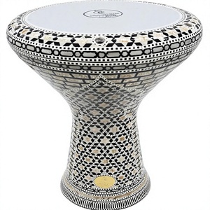 Gawharet El Fan 17,5 pouces, Mihrab noir professionnel, perle égyptienne, Doumbek Darbuka - Product Image 1