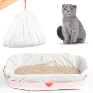 Bac à litière pour chat jetable avec sac de nettoyage écologique, poignée thermoscellable, sac poubelle en plastique PET, usage domestique, type PET - Product Image 5