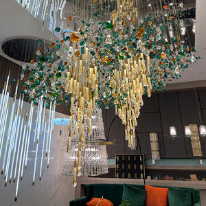 웨딩 소품 유리 물방울 펜던트 조명 크리스탈 빗방울 샹들리에 휴일 웨딩 장식 LED 천장 조명 - Product Image 4