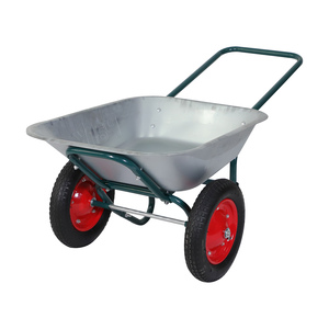 <span class=keywords><strong>Brouette</strong></span> de chantier économique à double roue pour ouvriers et projets de bricolage – Pratique et robuste - Product Image 1