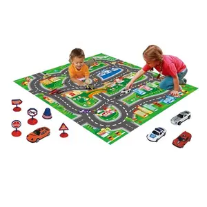 Hot Sale Spiel matte für Baby Kinder Kinder umwelt freundliche Spiel matte wasserdichte ungiftige Faltung mit Verkehrs autos Spielzeug