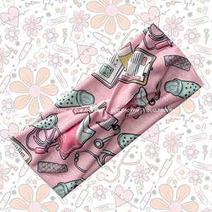 Fascia elastica da donna a torsione incrociata a testa larga annodata fascia elastica <span class=keywords><strong>per</strong></span> coda di cavallo sportiva <span class=keywords><strong>per</strong></span> <span class=keywords><strong>divise</strong></span> mediche da infermiere - Product Image 6