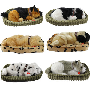 Venta caliente <span class=keywords><strong>perro</strong></span> durmiendo respirador Animal de peluche juguete interactivo decoración del hogar <span class=keywords><strong>perro</strong></span> ronquido suave con muñeca de cama - Product Image 4