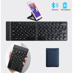 Clavier mini pliable sans fil, design ultra fin, rechargeable, pour tablettes et ordinateurs portables - Product Image 1