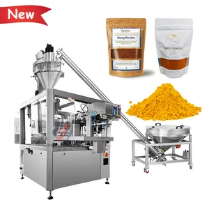 Fully automatic auger doypack pouch bag spice red pepper masala curry chili powder packing machine