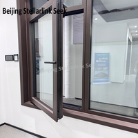 Fenêtre à battant en aluminium à rupture de pont thermique, triple vitrage Low-E, résistante aux typhons, pour maison passive en zone climatique extrême