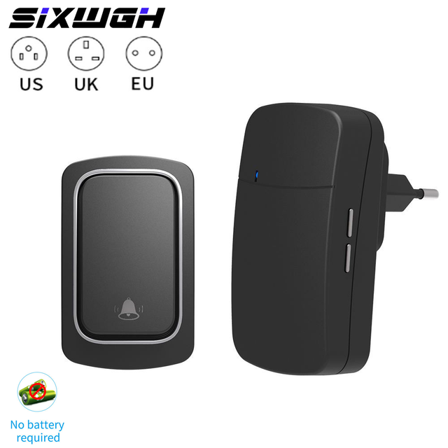Wireless Doorbell Waterproof Kinetic Bell No Need Battery Required Button Chimes Ring Doorbell for Home Hotel Use