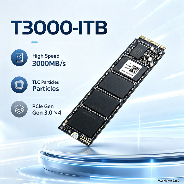 T3000 1TB M2 NVMe SSD 3000MB s TLC Particles PCIe Gen3 X4 M2 2280 Internal Solid State Drive for Laptop Desktop Gaming PC