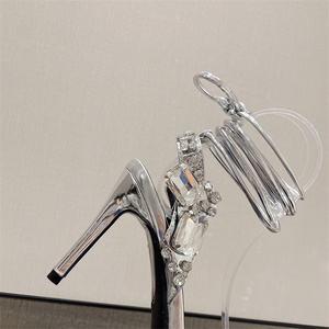 Sandales de danse sexy à bride cheville pour femme, talons aiguilles 8,5 cm, à lacets, pour soirée, mariage, été, collection 2025 - Product Image 3
